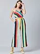 Women Multicoloured Striped Basic Jumpsuit