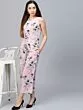 Pink & White Striped Cropped Jumpsuit