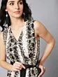 Women Beige & Black Printed Basic Jumpsuit
