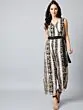 Women Beige & Black Printed Basic Jumpsuit