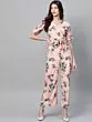 Women Pink & Green Floral Print Basic Jumpsuit