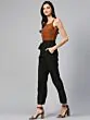 Brown & Black Printed Basic Jumpsuit