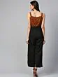 Brown & Black Printed Basic Jumpsuit
