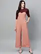 Women Dusty Pink & Burgundy Colourblocked Basic Jumpsuit