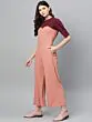 Women Dusty Pink & Burgundy Colourblocked Basic Jumpsuit