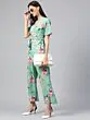 Green & Lavender Printed Basic Jumpsuit