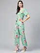 Green & Lavender Printed Basic Jumpsuit