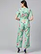 Green & Lavender Printed Basic Jumpsuit