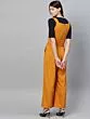 Women Mustard Yellow Solid Basic Jumpsuit with T-shirt
