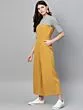Women Mustard Yellow & Grey Melange Colourblocked Basic Jumpsuit