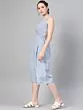 Women Blue & White Striped Culotte Jumpsuit