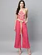 Women Pink & Beige Printed Basic Jumpsuit