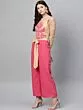 Women Pink & Beige Printed Basic Jumpsuit
