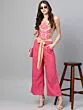 Women Pink & Beige Printed Basic Jumpsuit