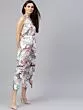 Women White & Pink Printed Culotte Jumpsuit