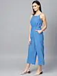 Women Blue & Pink Printed Basic Jumpsuit
