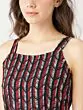Women Black & Red Printed Basic Jumpsuit