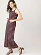 Women Black & Red Printed Basic Jumpsuit
