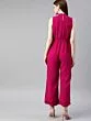 Women Pink Solid Basic Jumpsuit With Embroidered Detailing