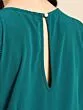 Women Teal Blue Solid Basic Jumpsuit with Embroidered Detailing