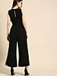 Women Black Solid Basic Jumpsuit with Embroidered Detailing