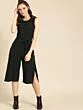 Women Black Solid Culotte Jumpsuit