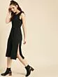 Women Black Solid Culotte Jumpsuit