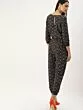 Women Black & Beige Printed Basic Jumpsuit