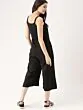 Black Solid Culotte Jumpsuit
