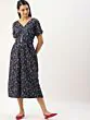 Women Black & Blue Printed Culotte Jumpsuit