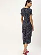 Women Black & Blue Printed Culotte Jumpsuit