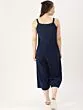 Navy Blue Solid Culotte Jumpsuit