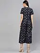 Women Navy Blue & Golden Printed Culotte Jumpsuit