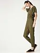 Women Olive Green Solid Basic Jumpsuit
