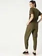 Women Olive Green Solid Basic Jumpsuit