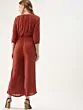 Women Rust Red Solid Basic Jumpsuit
