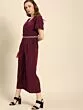 Women Maroon Solid Basic Jumpsuit