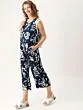 Blue Printed Basic Jumpsuit