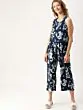 Blue Printed Basic Jumpsuit