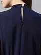 Women Navy Blue Solid Basic Jumpsuit With Embroidered Detailing
