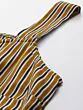 Women Mustard & Navy Blue Striped Basic Jumpsuit