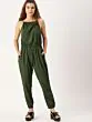 Olive Green Solid Basic Jumpsuit