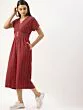 Women Red & Black Striped Culotte Jumpsuit