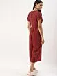 Women Red & Black Striped Culotte Jumpsuit