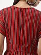 Women Red & Black Striped Culotte Jumpsuit