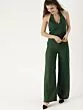 Green Solid Basic Jumpsuit