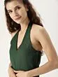 Green Solid Basic Jumpsuit