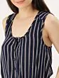 Navy Blue & Off-White Striped Basic Jumpsuit