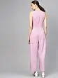 Women Lavender Solid Layered Detail Basic Jumpsuit