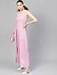 Women Lavender Solid Layered Detail Basic Jumpsuit